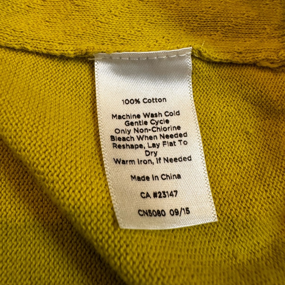 Talbots Mustard Yellow Button-Front Cardigan - image 7